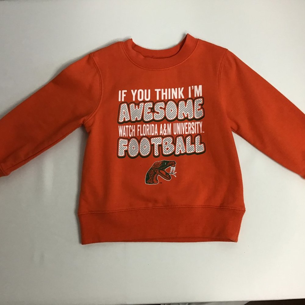 Florida A&M Rattlers (FAMU) Unisex Orange And White  Toddler Sweatshirt Size 2T